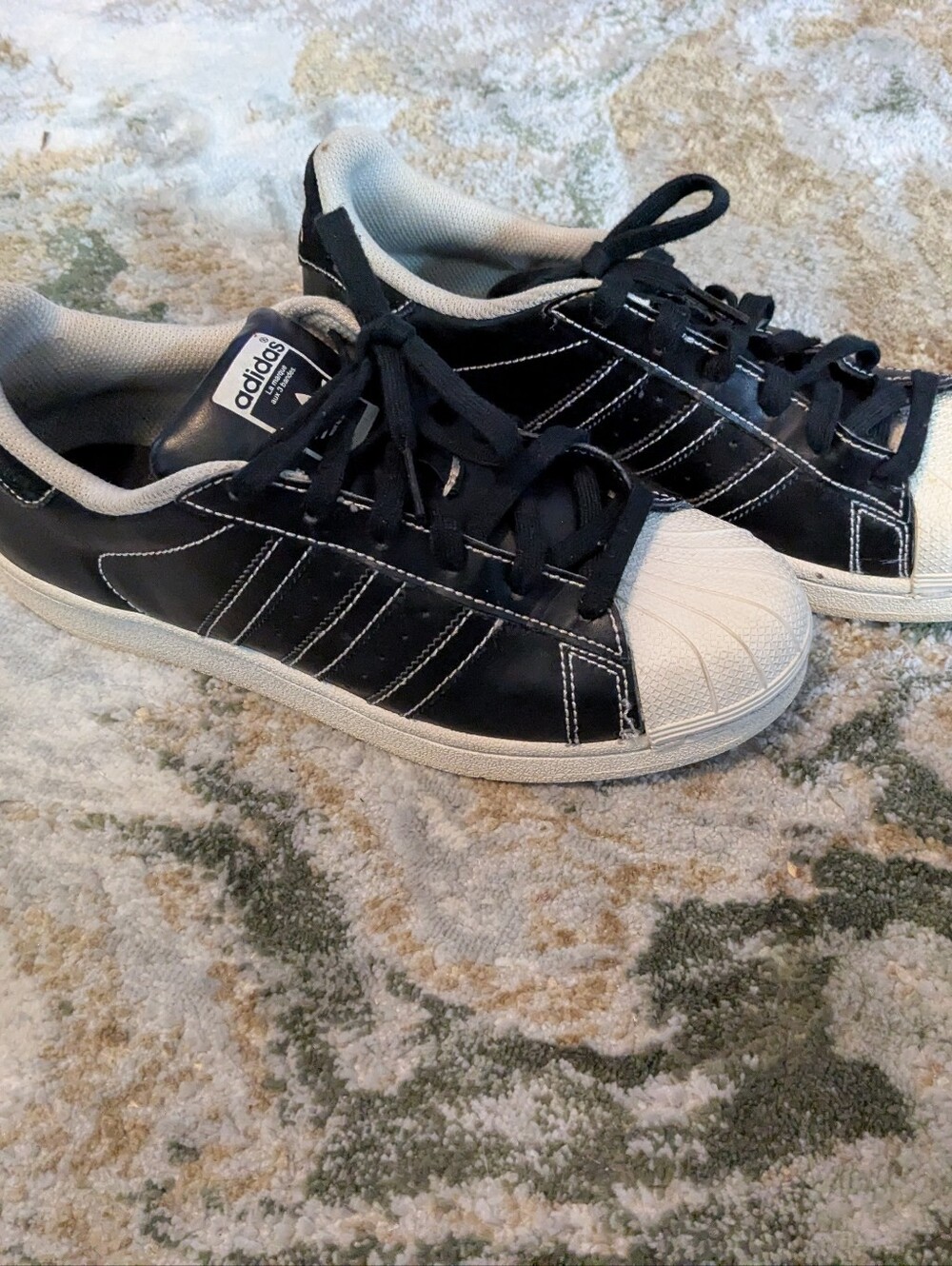 adidas Black and White Low-Top Shell Toe Sneakers